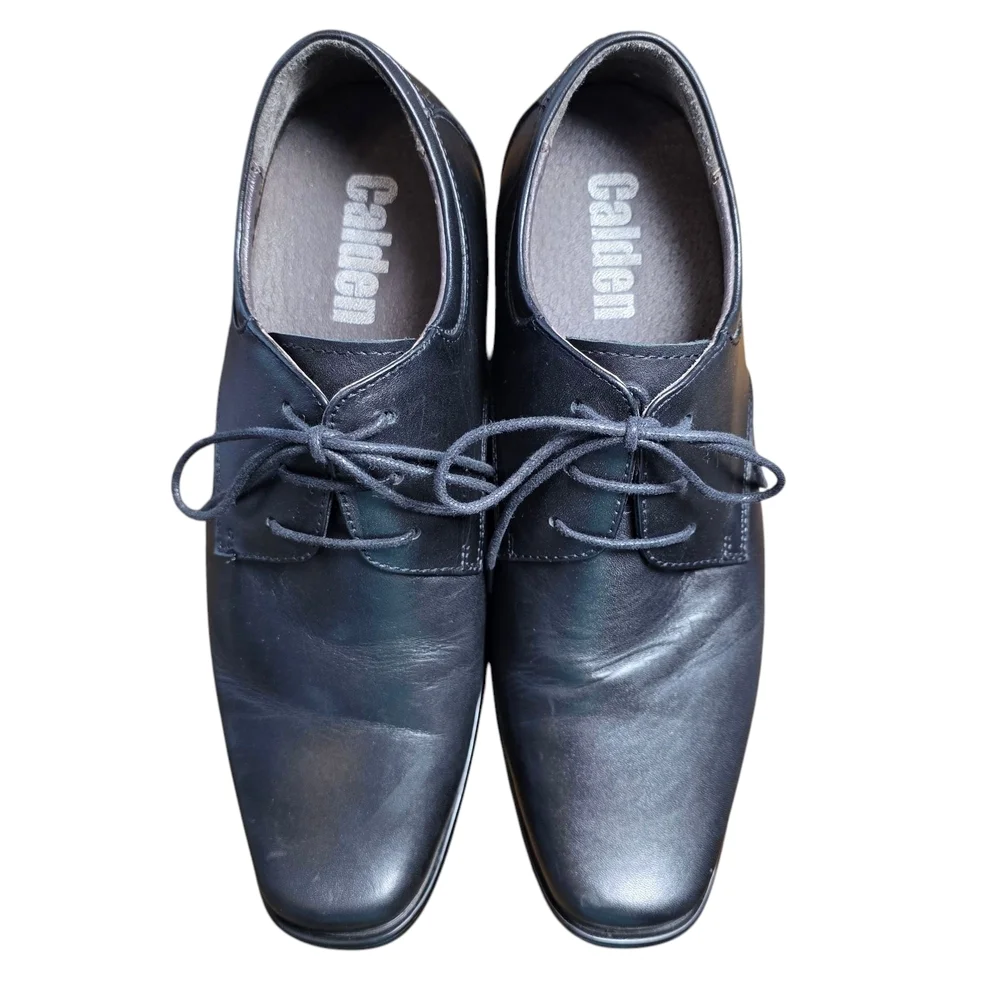 Calden K5655 Rising Elevator Oxford Shoes, Black, Leather Upper Mens Size 7.5